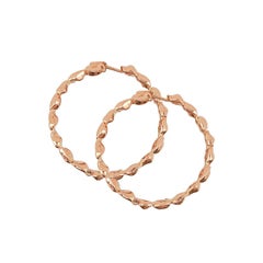 Pendientes de aro de oro rosa de 18 quilates con diamantes talla redonda