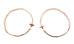 18 Karat Rose Gold Hoops Earrings with Diamonds