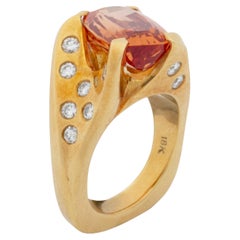 18K Imperial Topas Diamantring aus Rose Gold