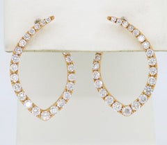 18 Karat Rose Gold Inside Out Diamond Earrings