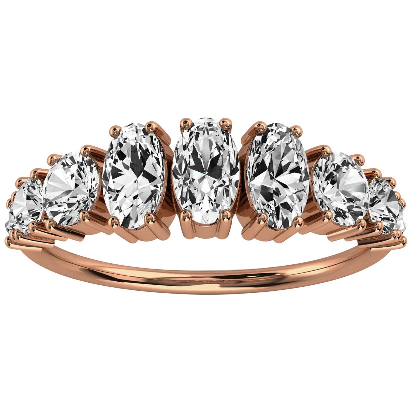 18k Rose Gold Kym Oval and Round Organic Design Diamond Ring '1 1/4 Ct. Tw' For Sale