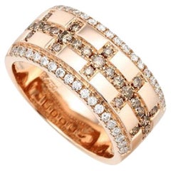 18K Rose Gold Lattice Diamond Ring, Size 9 7/8