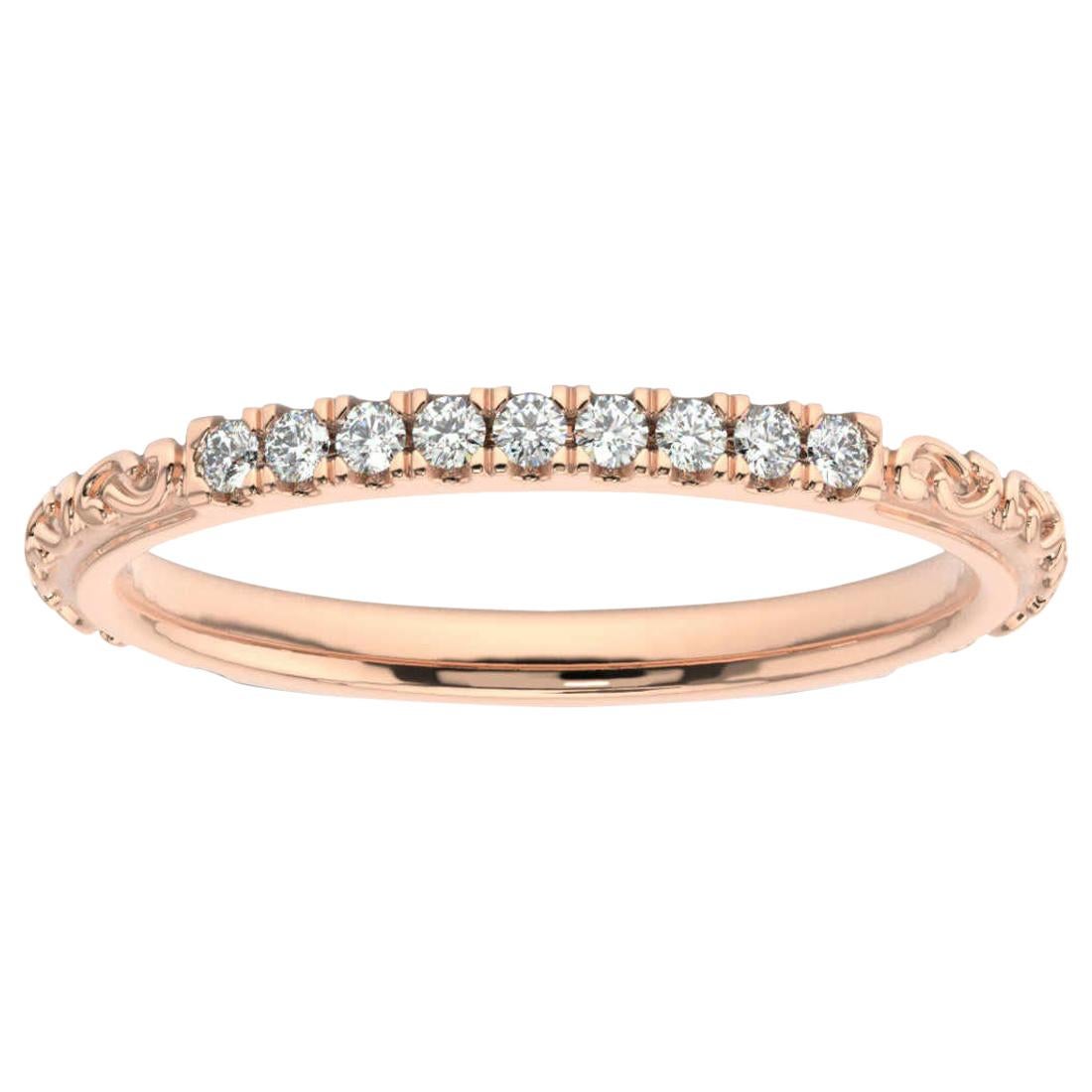 18K Rose Gold Leia Diamond Ring '1/10 Ct. tw' For Sale