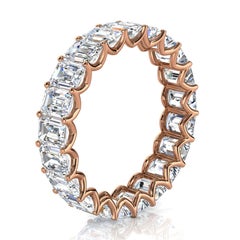 18k Rose Gold Leora Eternity Emerald Diamomd Ring '4 Ct. Tw'