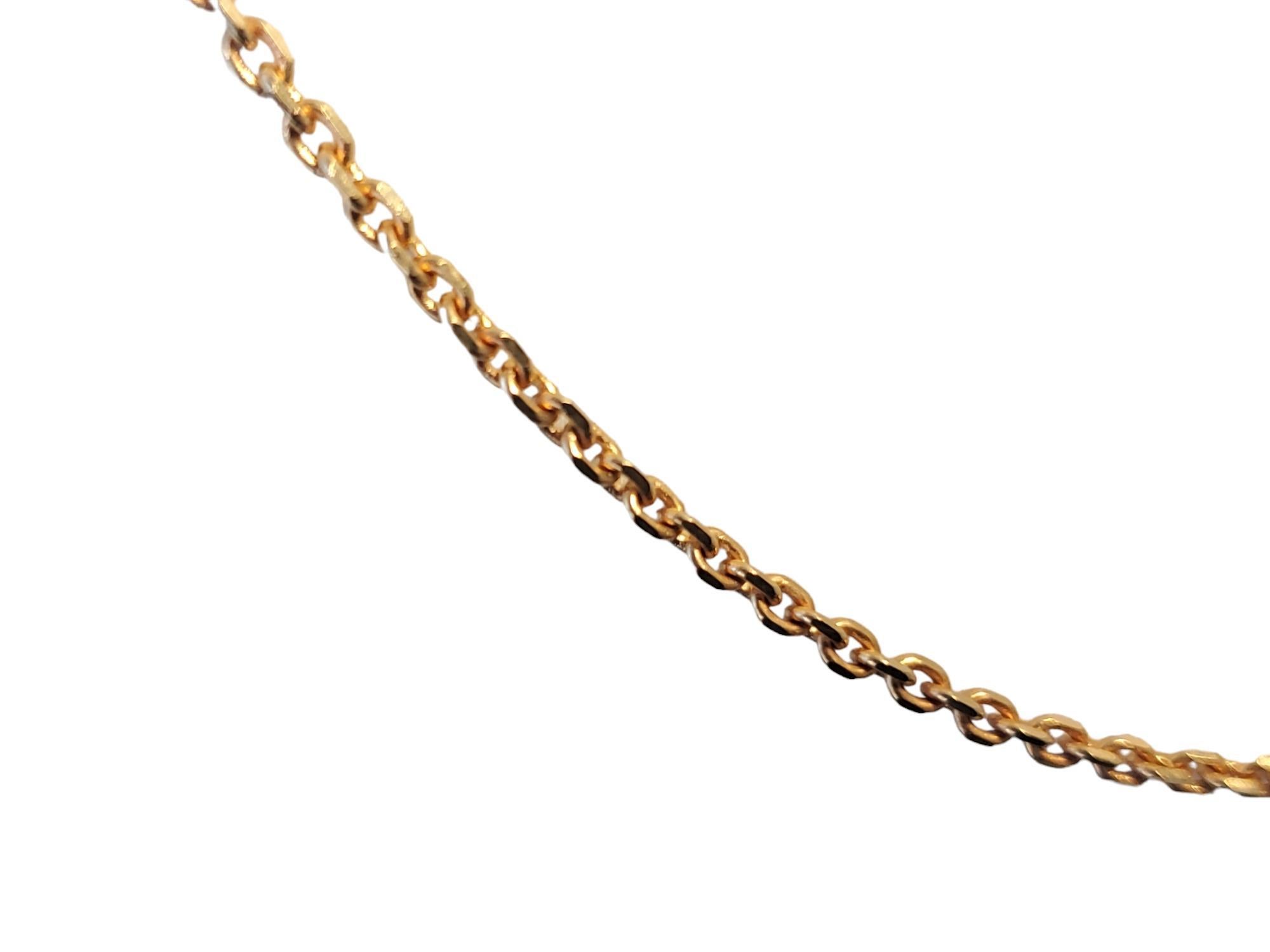 18k Rose Gold Link Necklace Diamond Cut Japanese Estate Designer In Good Condition For Sale In Overland Park, KS