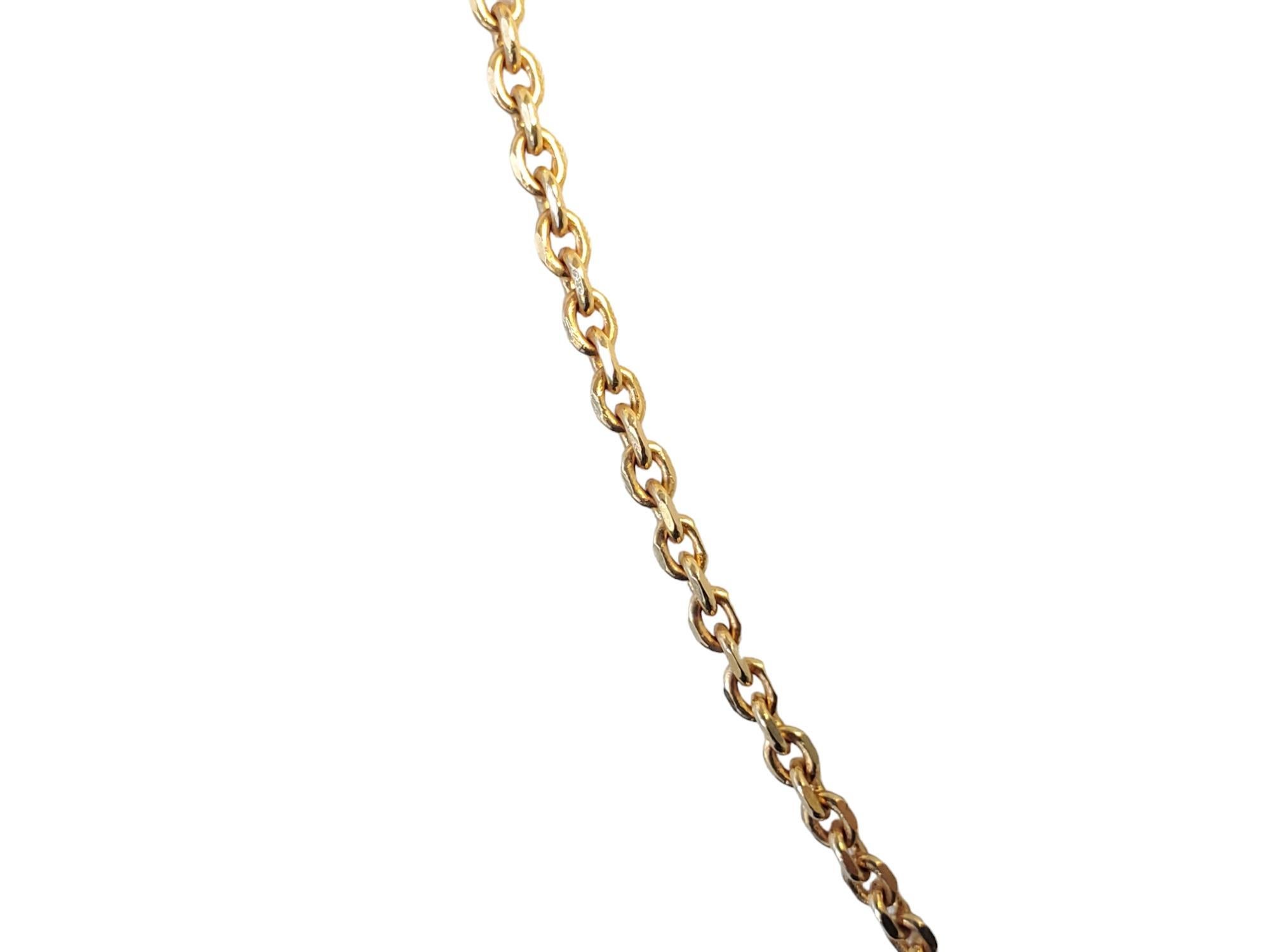 18k Rose Gold Link Necklace Diamond Cut Japanese Estate Designer For Sale 1