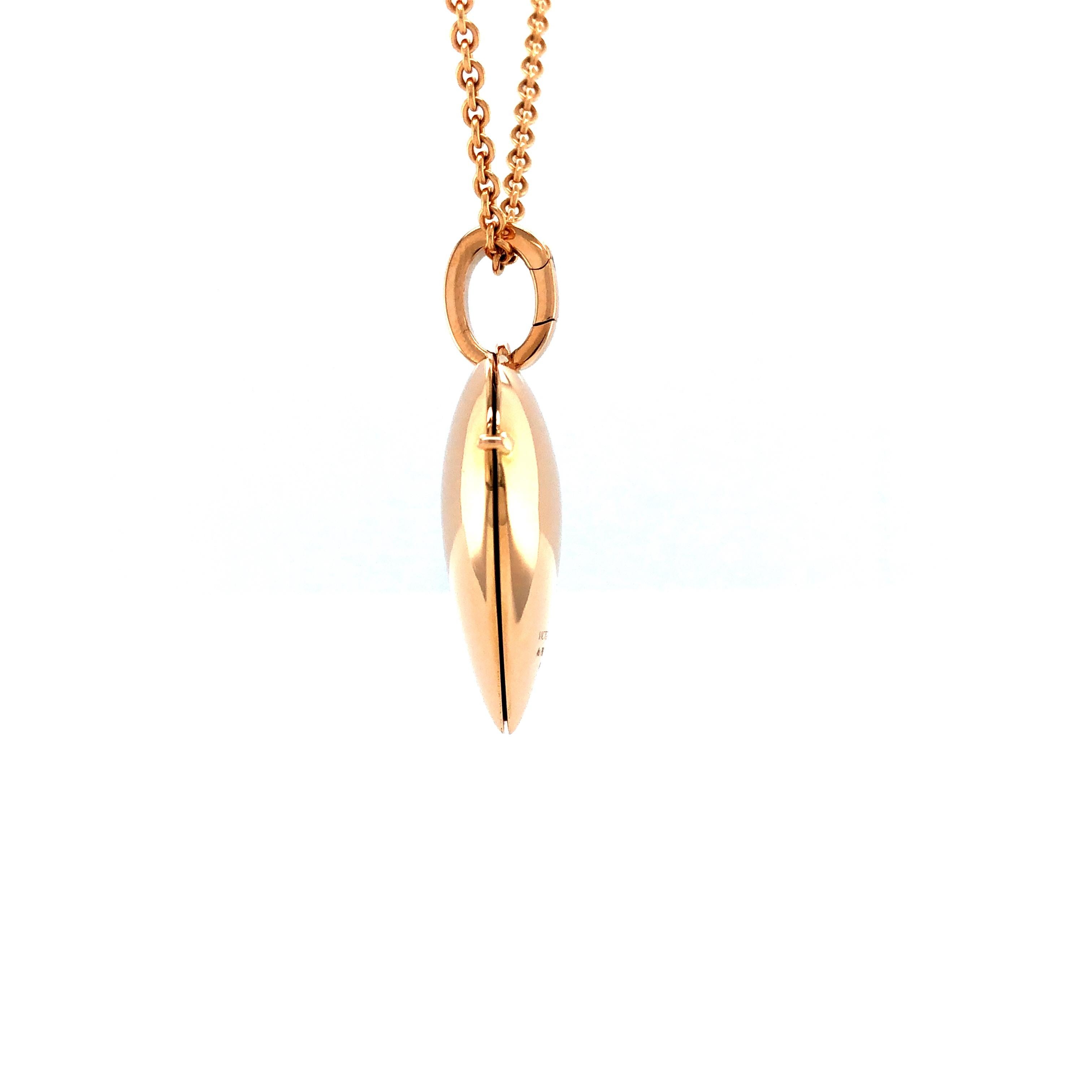Ciondolo lucido a forma di cuore personalizzabile in oro rosa 18k 25 mm x 25 mm in vendita 1