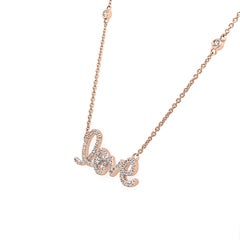 18 Karat Rose Gold Love Diamond Necklace '1/4 Carat'