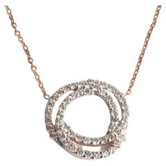 18k Gold Love Knot Diamond Pendant Necklace Diamond Love Necklace