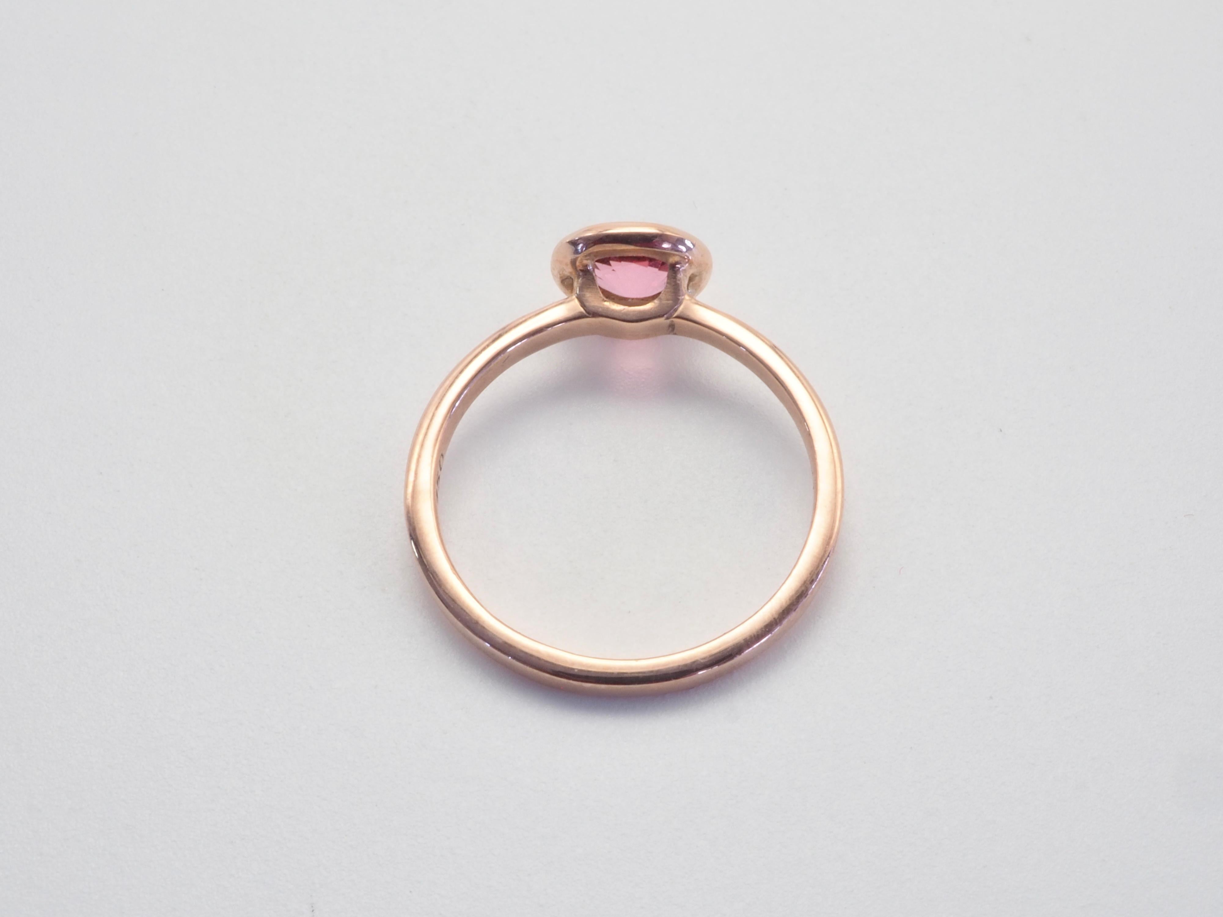 18K Rose Gold Mahenge Pink Spinel In Sleek Bezel Set Solitaire Ring In New Condition For Sale In เกาะสมุย, TH