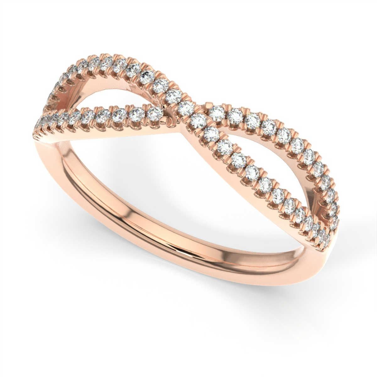 Round Cut 18k Rose Gold Marielle Diamond Ring '1/4 Ct. Tw' For Sale