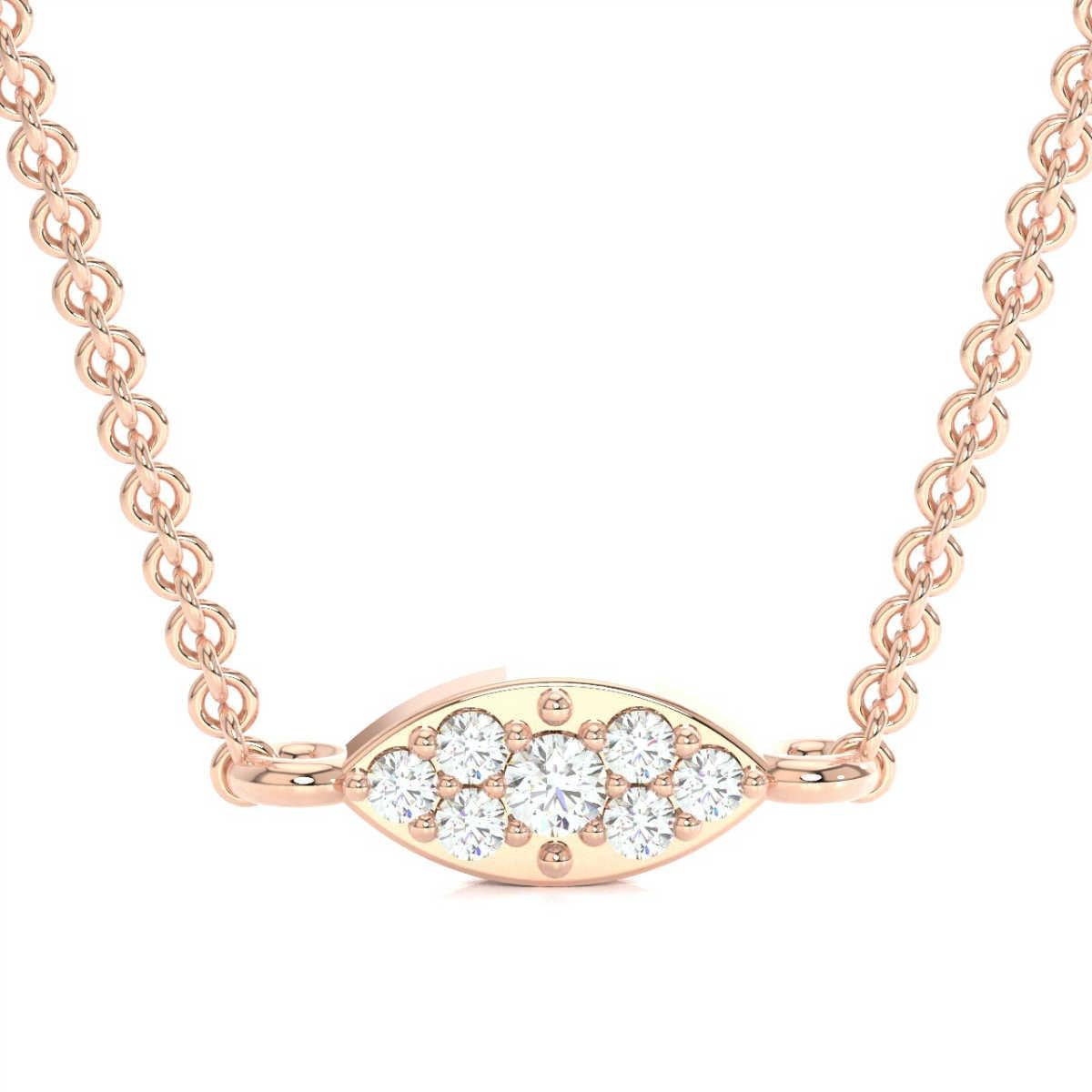 18 Karat Roségold Marquise Diamant-Halskette '1/3 Karat' (Rundschliff) im Angebot