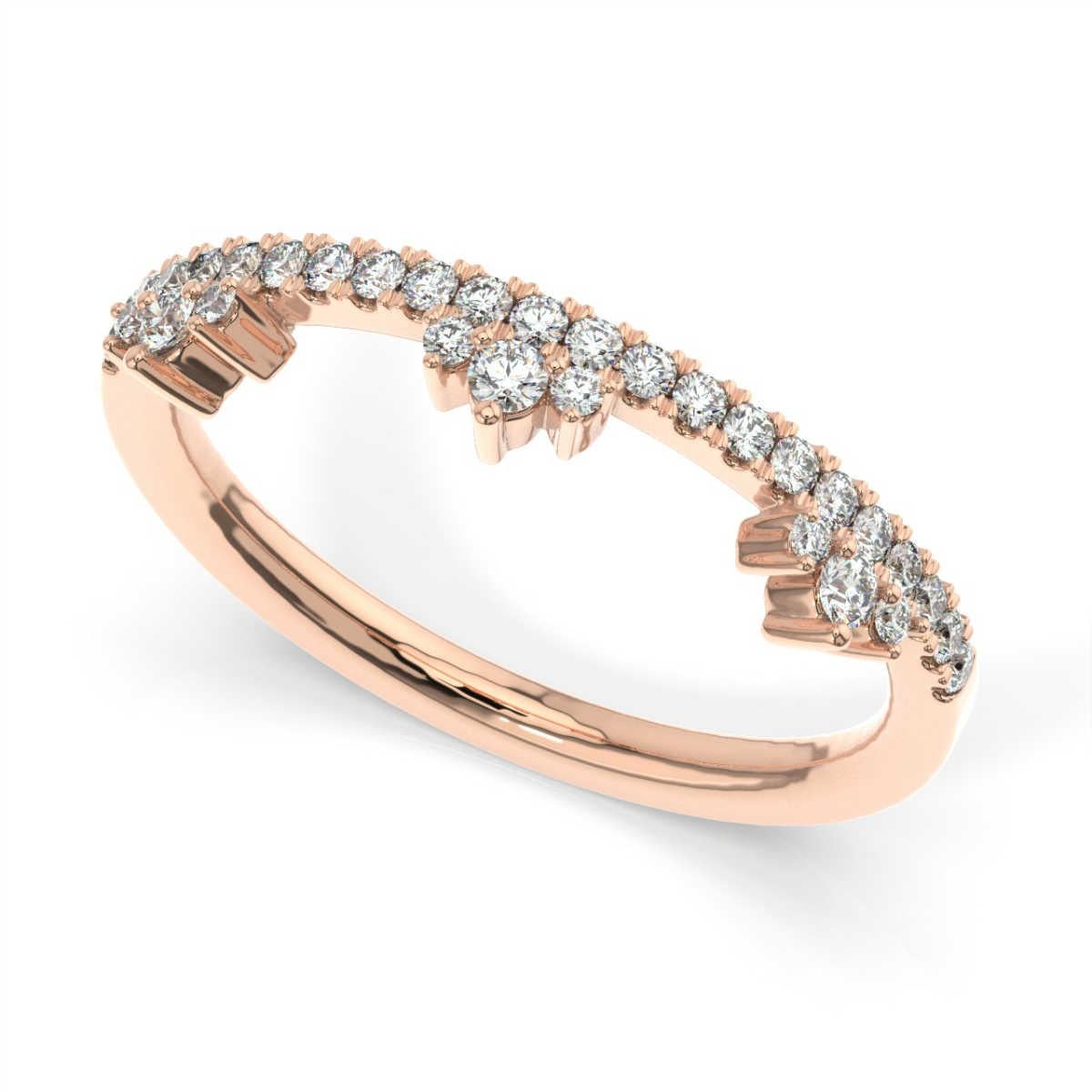 Taglio rotondo Anello con diamante Meghan in oro rosa 18 carati '1/4 Ct. Tw' in vendita