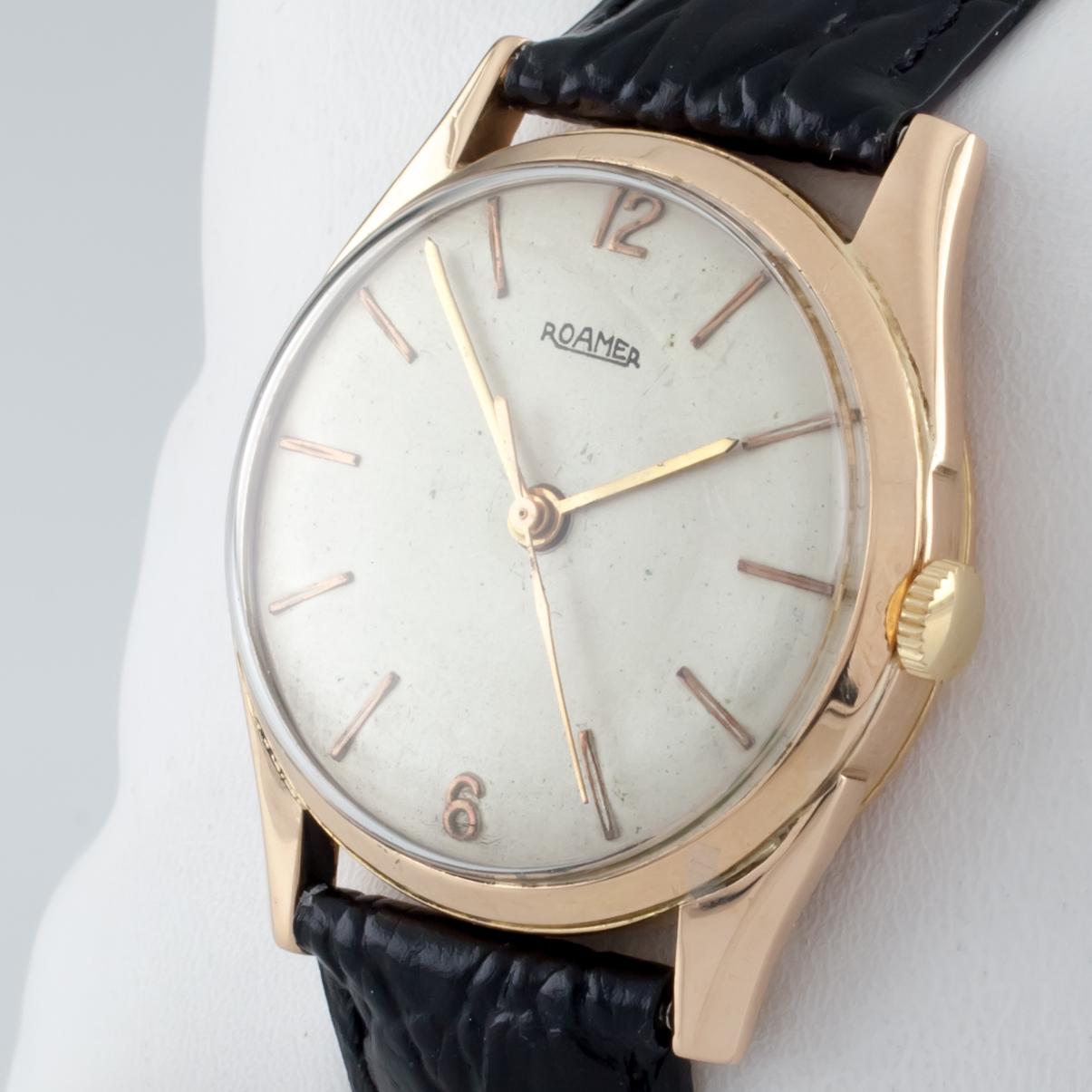 roamer gold watch 18k