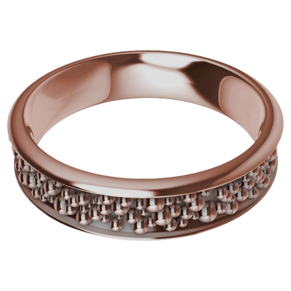 18k Rose Gold Mens Wedding Band "Champagne Bubbles"