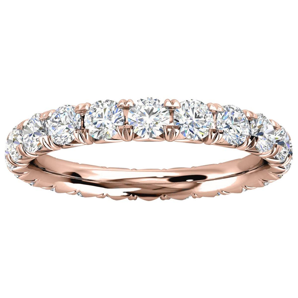 For Sale:  18k Rose Gold Mia French Pave Diamond Eternity Ring '1 1/2 Ct. tw'