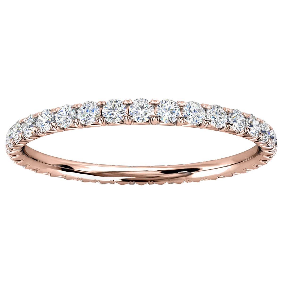 18K Rose Gold Mia French Pave Diamond Eternity Ring '1/2 Ct. tw' For Sale