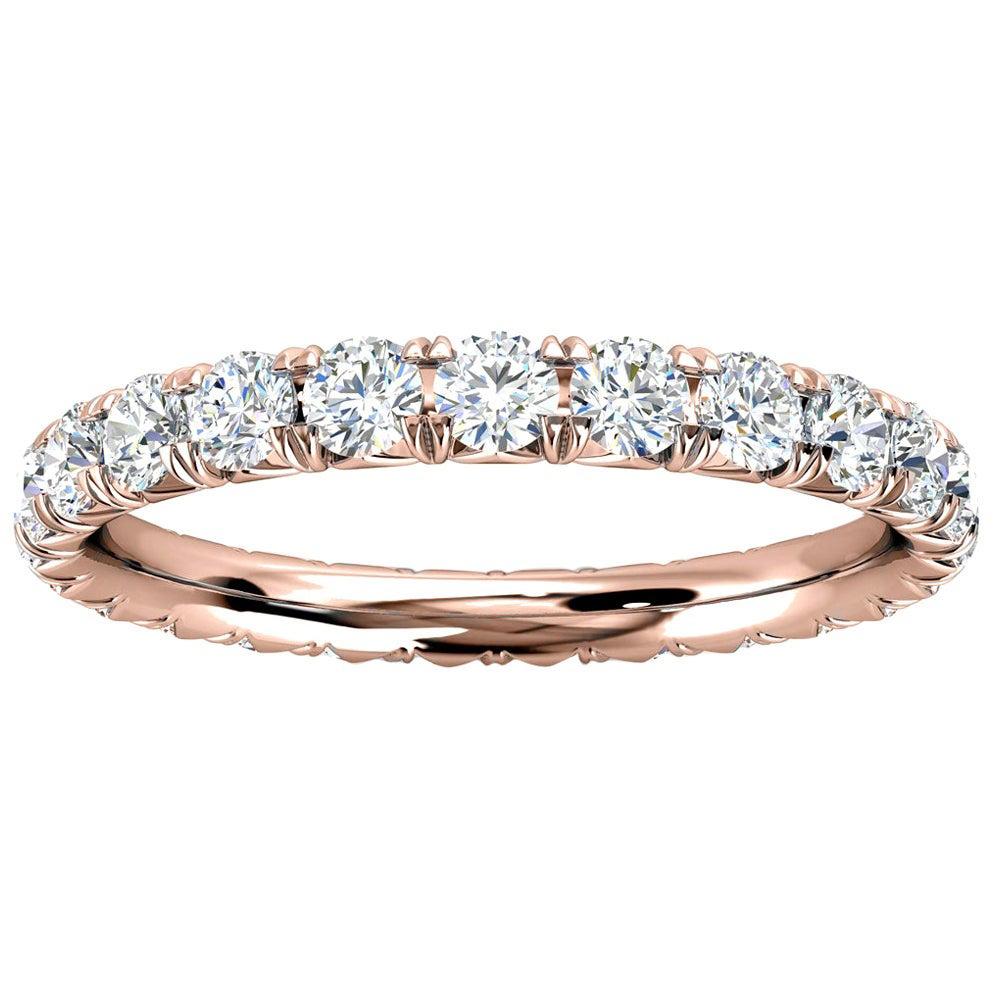 For Sale:  18K Rose Gold Mia French Pave Diamond Eternity Ring '1 Ct. tw'