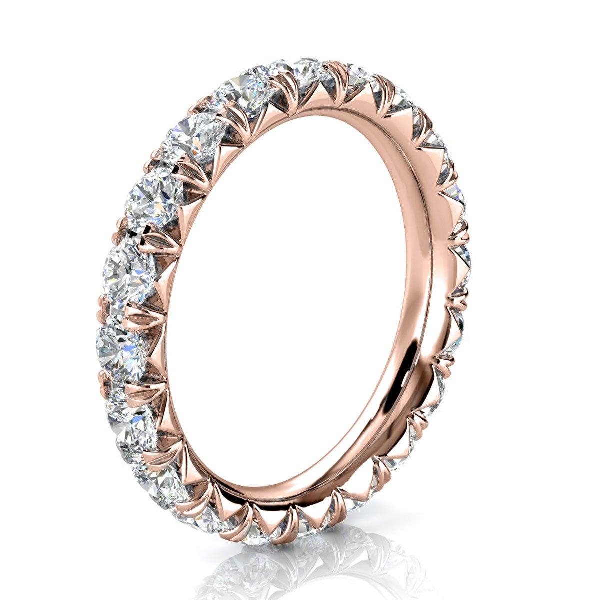 For Sale:  18k Rose Gold Mia French Pave Diamond Eternity Ring '2 Ct. Tw' 2