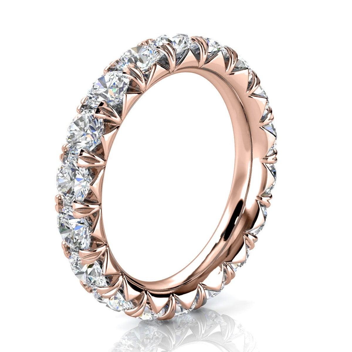 For Sale:  18k Rose Gold Mia French Pave Diamond Eternity Ring '3 Ct. Tw' 2