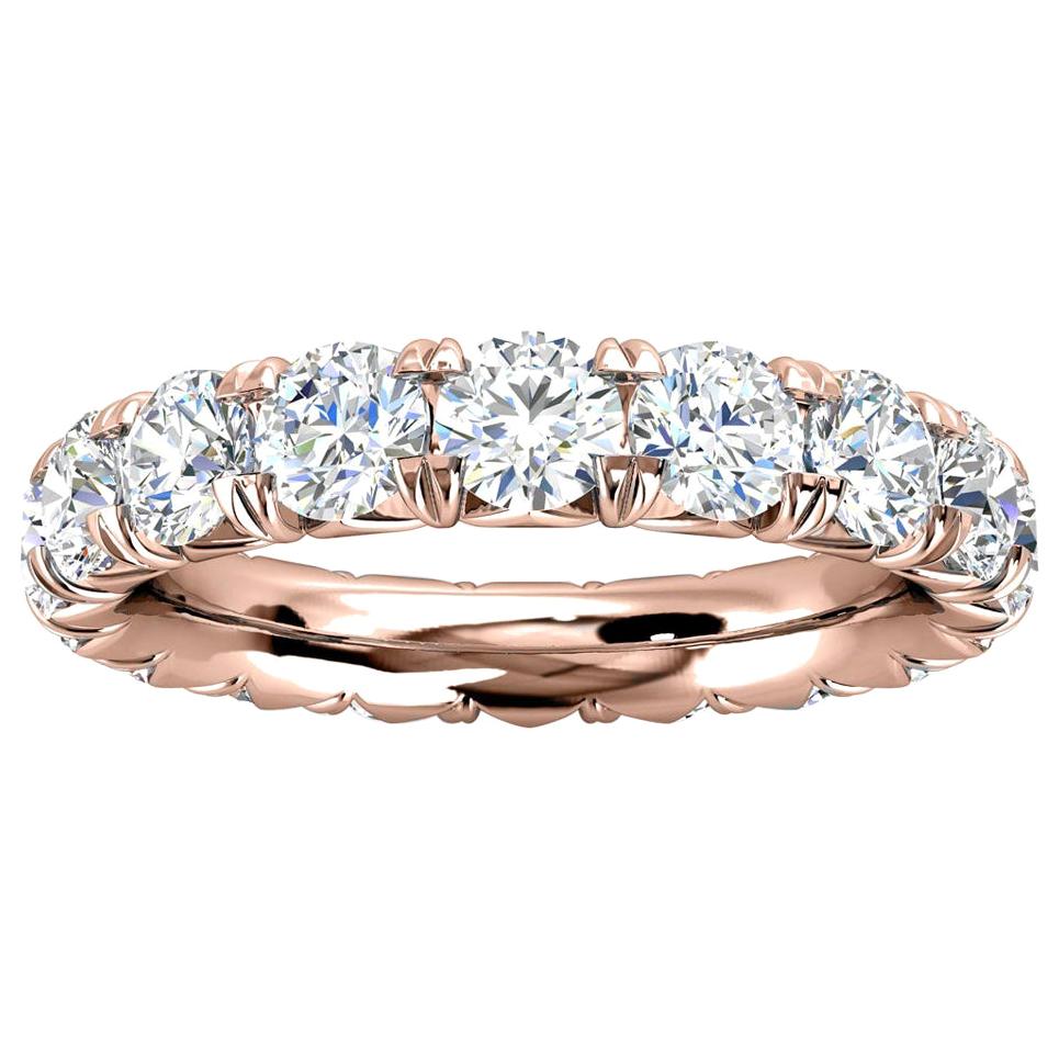 For Sale:  18k Rose Gold Mia French Pave Diamond Eternity Ring '3 Ct. Tw'
