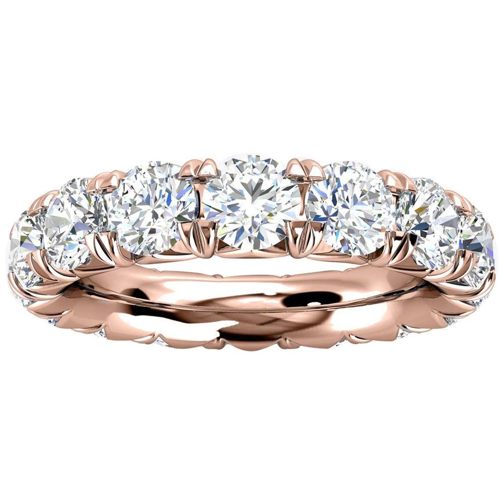 Mia French Pave Diamond Eternity Bague d'éternité en or rose 18 carats avec diamants 4 carats « Tw »