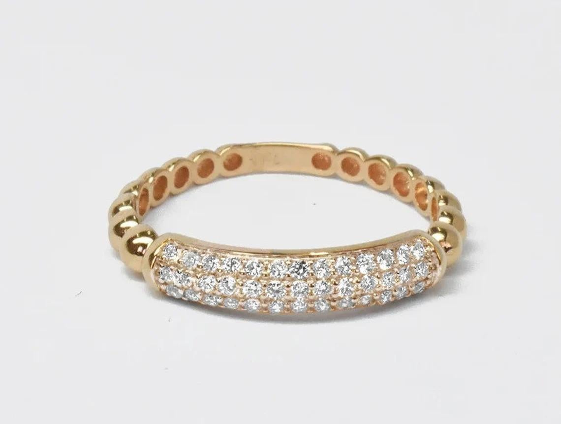For Sale:  18K Rose Gold Micro Pave Wedding Diamond Ring Half Eternity Diamond Ring 3