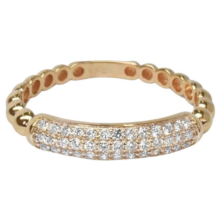 For Sale:  18K Rose Gold Micro Pave Wedding Diamond Ring Half Eternity Diamond Ring