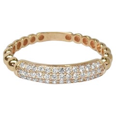 18K Rose Gold Micro Pave Wedding Diamond Ring Half Eternity Diamond Ring