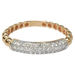 18K Gold Micro Pave Wedding Diamond Ring Half Eternity Diamond Ring