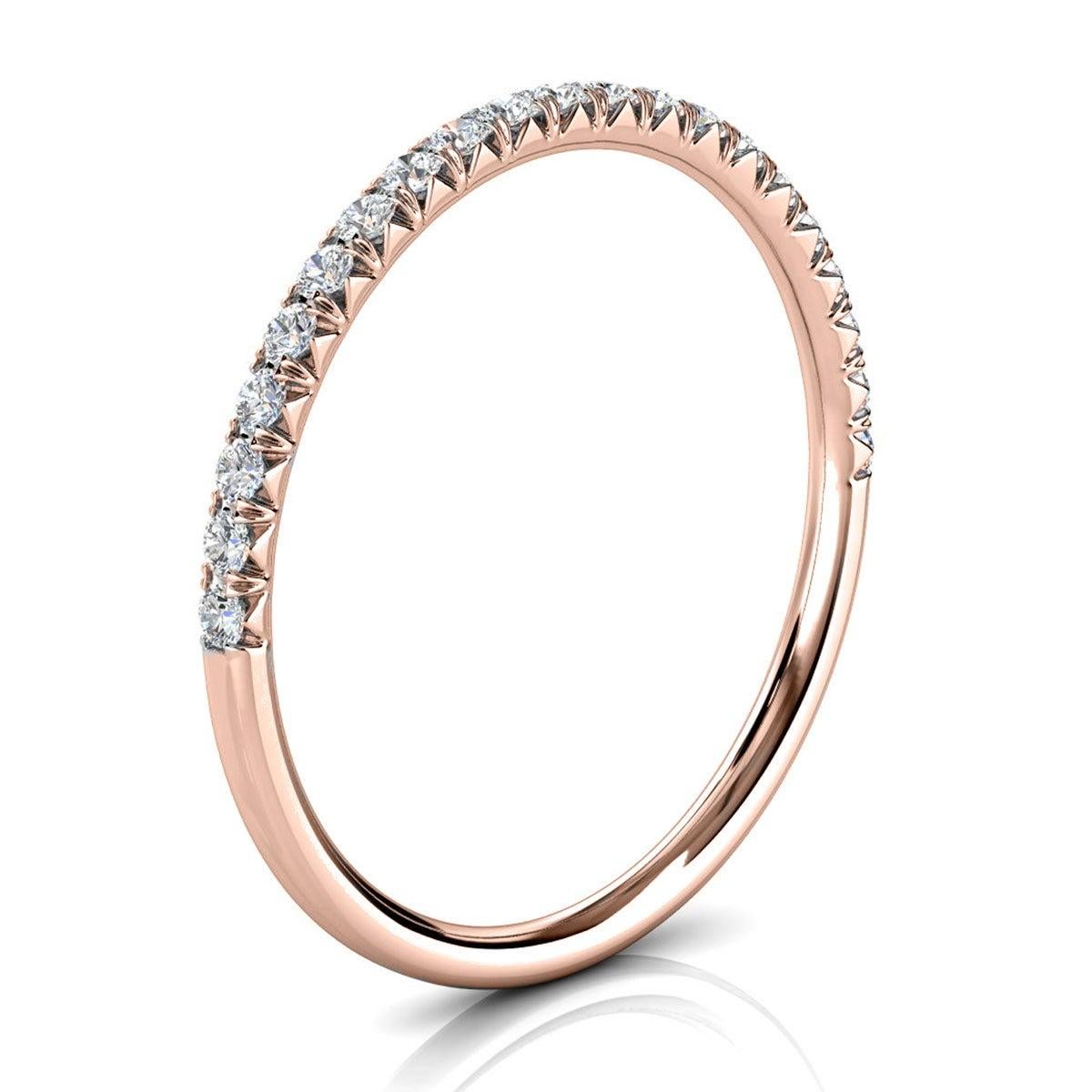 For Sale:  18k Rose Gold Mini Voyage French Pave Diamond Ring '1/6 Ct. tw' 2