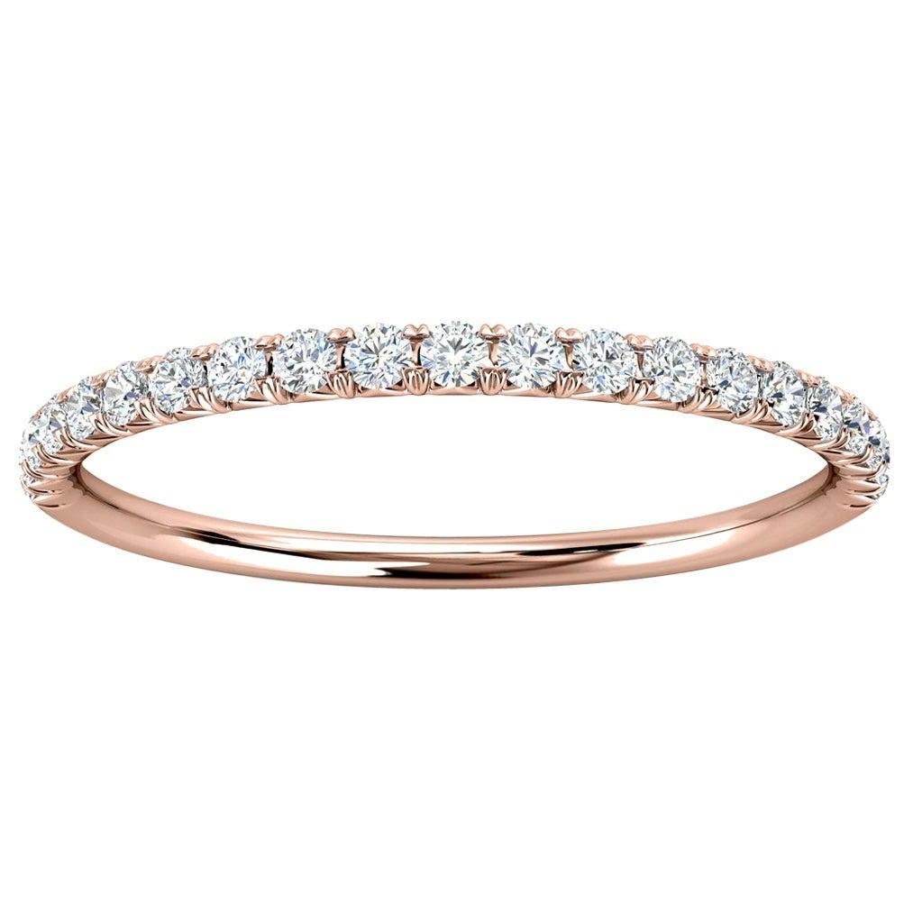 For Sale:  18k Rose Gold Mini Voyage French Pave Diamond Ring '1/6 Ct. tw'