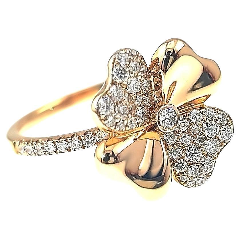 18K Rose Gold Natural Diamond Classic Design Ring