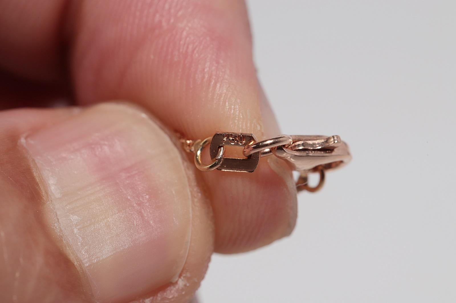 Collana con ciondolo rotondo decorato con diamanti naturali in oro rosa 18k in vendita 7