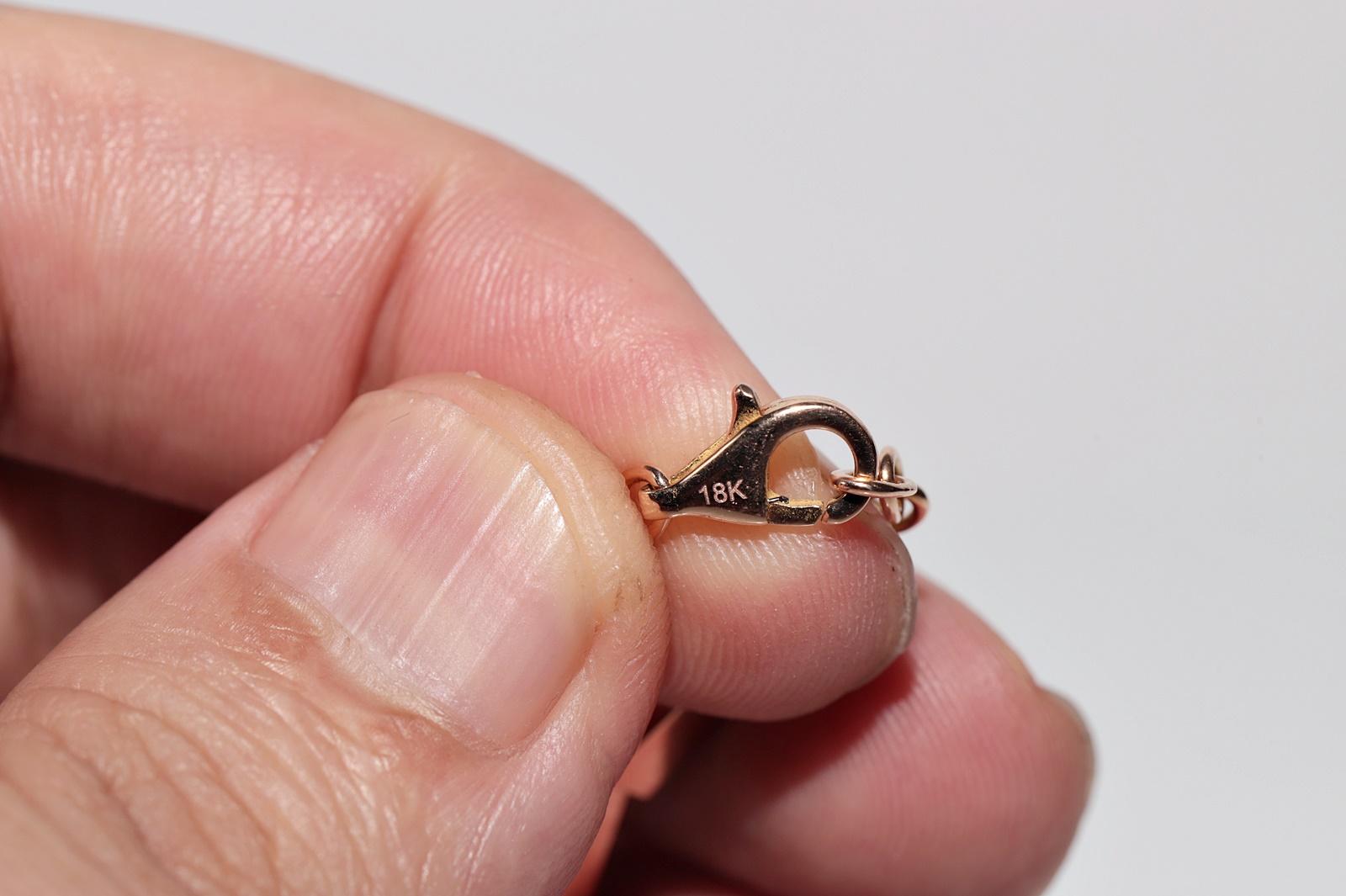 18 Karat Roségold Natürlicher Diamant Dekorierte hübsche Halskette im Angebot 7