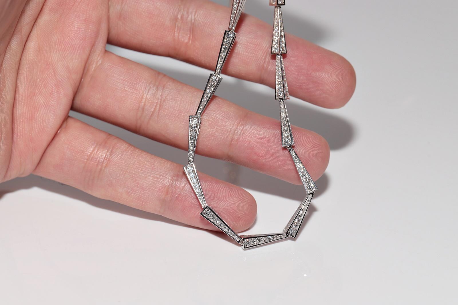 18 Karat Roségold Natürlicher Diamant Dekorierte hübsche Halskette im Angebot 3