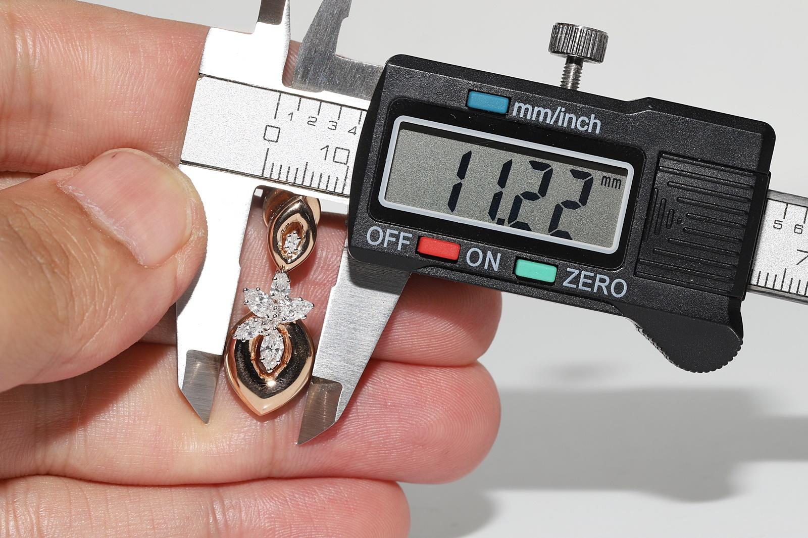 18 Karat Roségold Natürlicher Marquise-Schliff Diamant Dekorierter Tropfenohrring im Angebot 6