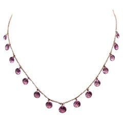 18 Karat Roségold Halskette mit rosa Saphir