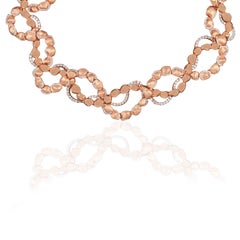 18 Karat Roségold Halskette mit Diamanten im Rundschliff