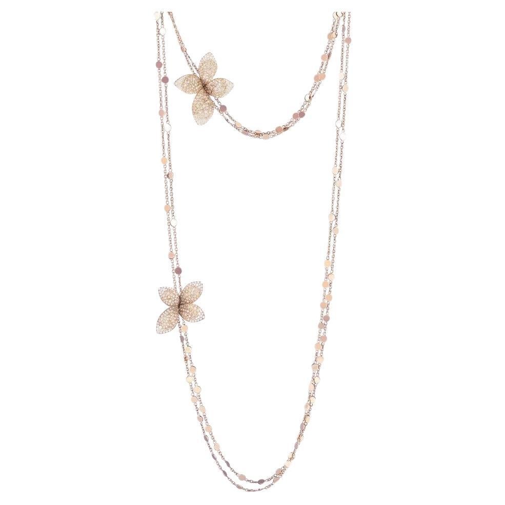 18k Rose Gold Necklace with White and Champagne Diamonds by Pasquale Bruni