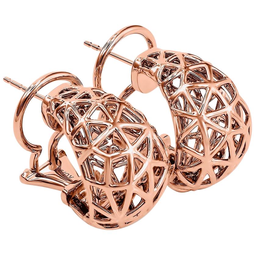 18K Rose Gold Nest Earrings For Sale