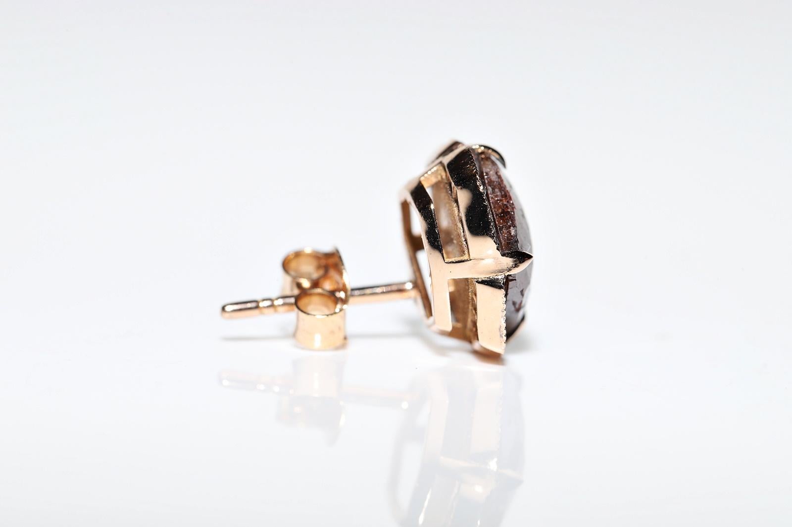 18K Rose Gold New Made  Natural Diamond Decorated Earring in vendita 2