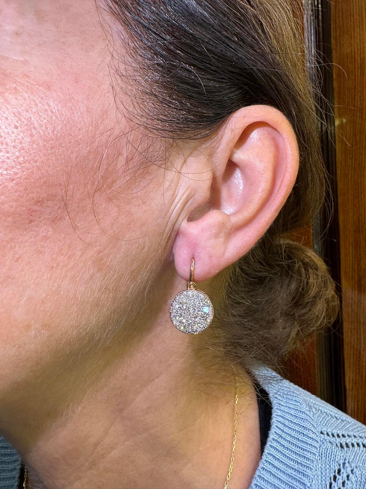 18k Rose Gold New Made Natural  Diamantverzierter hübscher Ohrring im Angebot 6