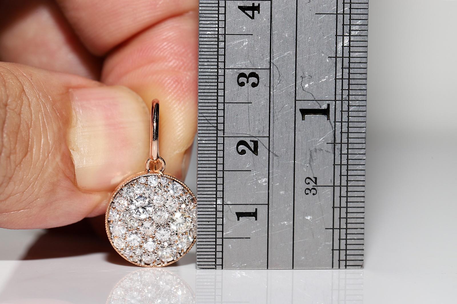 18k Rose Gold New Made Natural  Diamantverzierter hübscher Ohrring (Brillantschliff) im Angebot