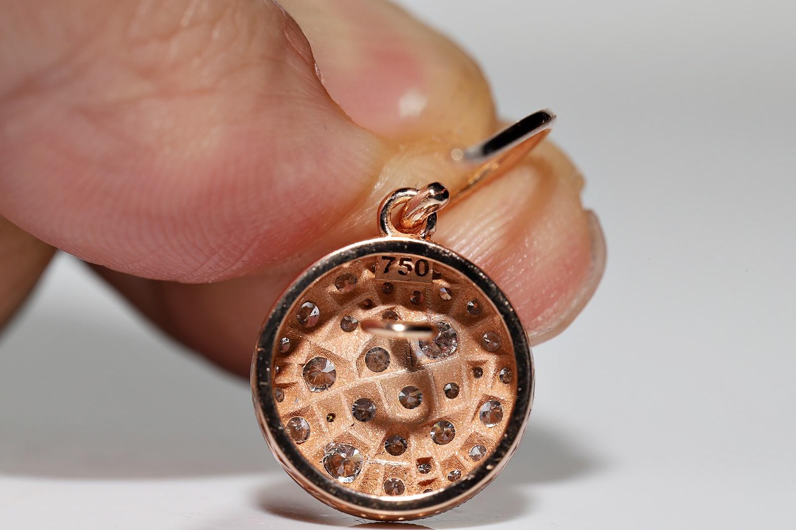De las mujeres Oro rosa 18k Nuevo Hecho Natural  Pendiente Bonito Decorado con Diamantes en venta