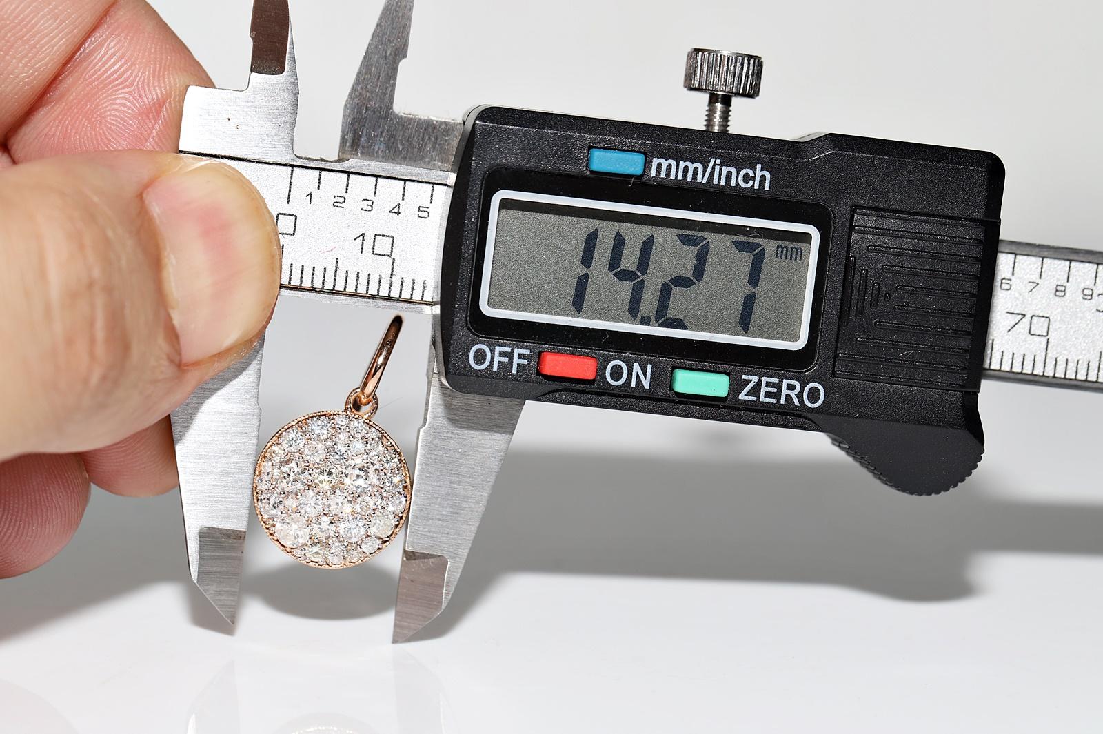 Oro rosa 18k Nuevo Hecho Natural  Pendiente Bonito Decorado con Diamantes en venta 2