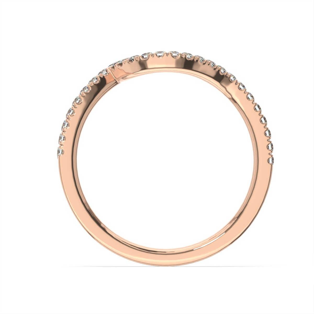 This curve ring features sparkling micro - prong - set diamonds along the top of this delicate band. This ring is a match to our Noga ring and needs to be customized per the center gem measurements. Experience the difference!

Product details: