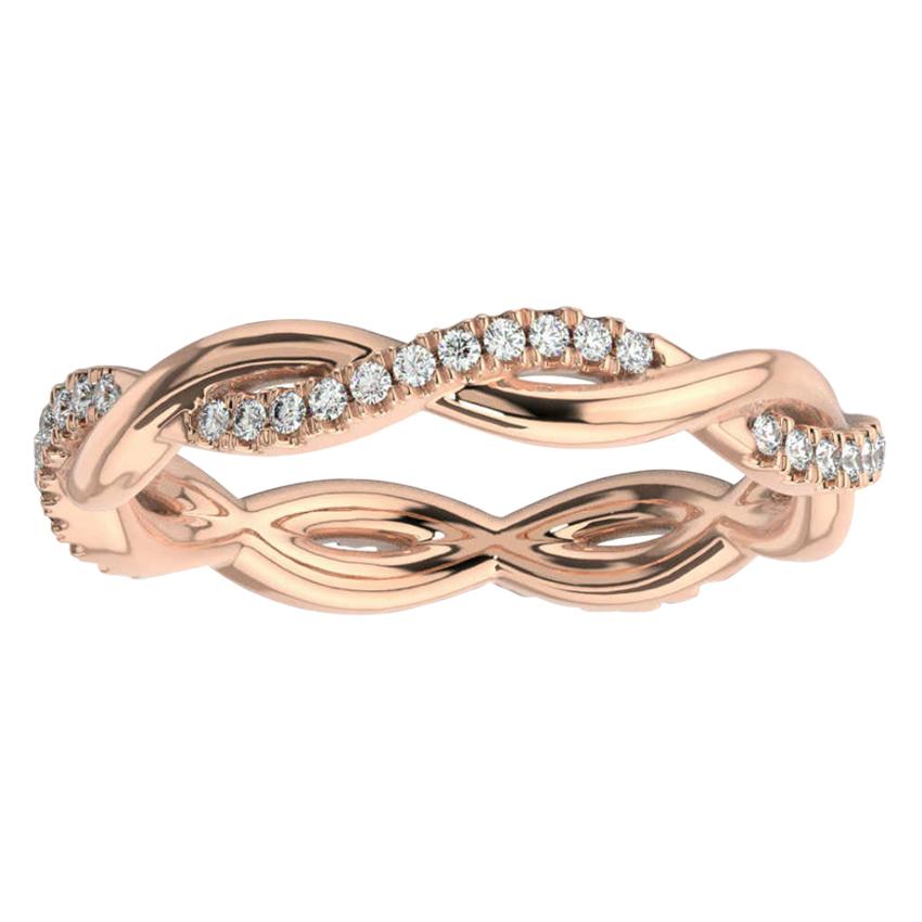 18K Rose Gold Norma Petite Interwine Eternity Diamond Ring For Sale