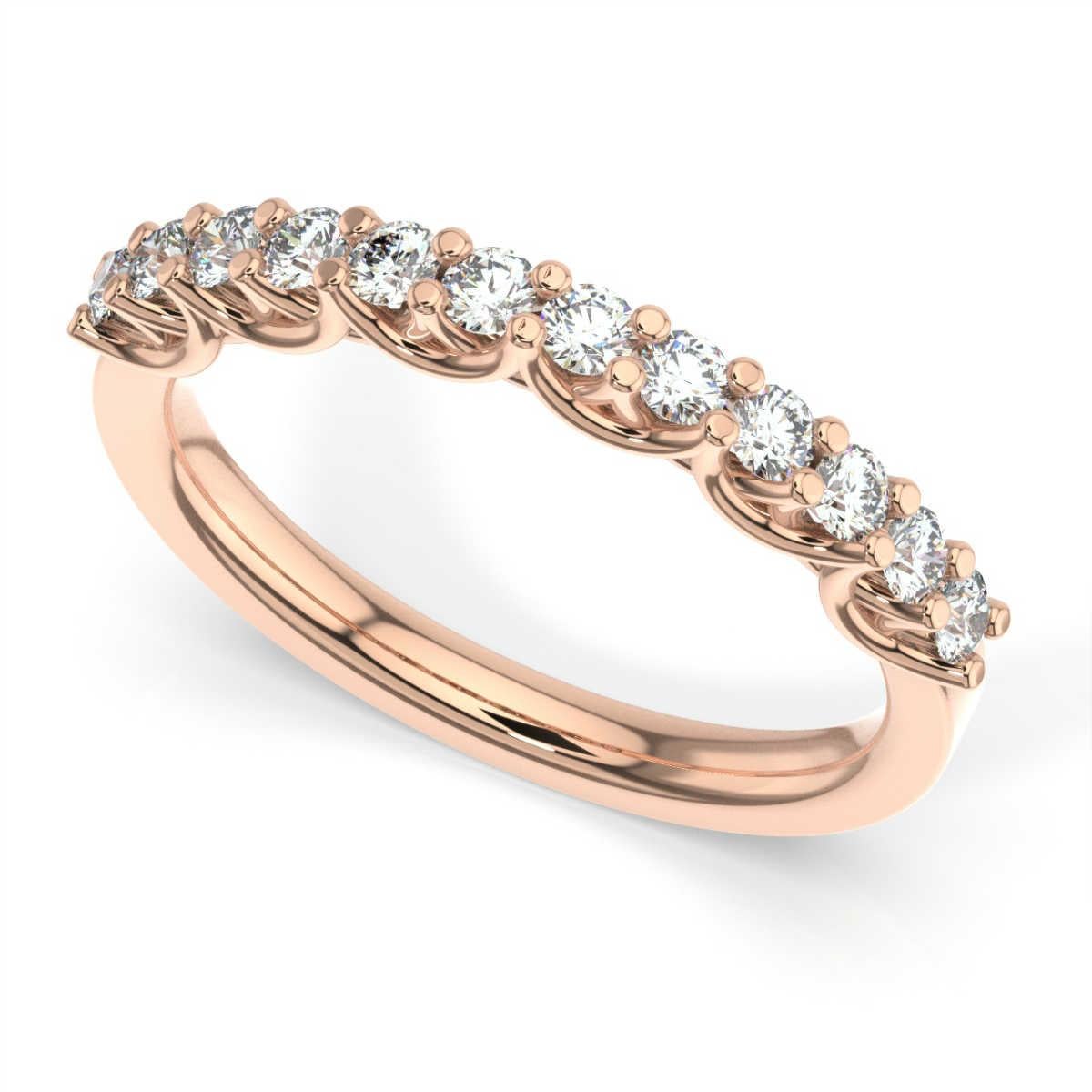 Round Cut 18K Rose Gold Olbia Diamond Ring '1/2 Ct. Tw' For Sale