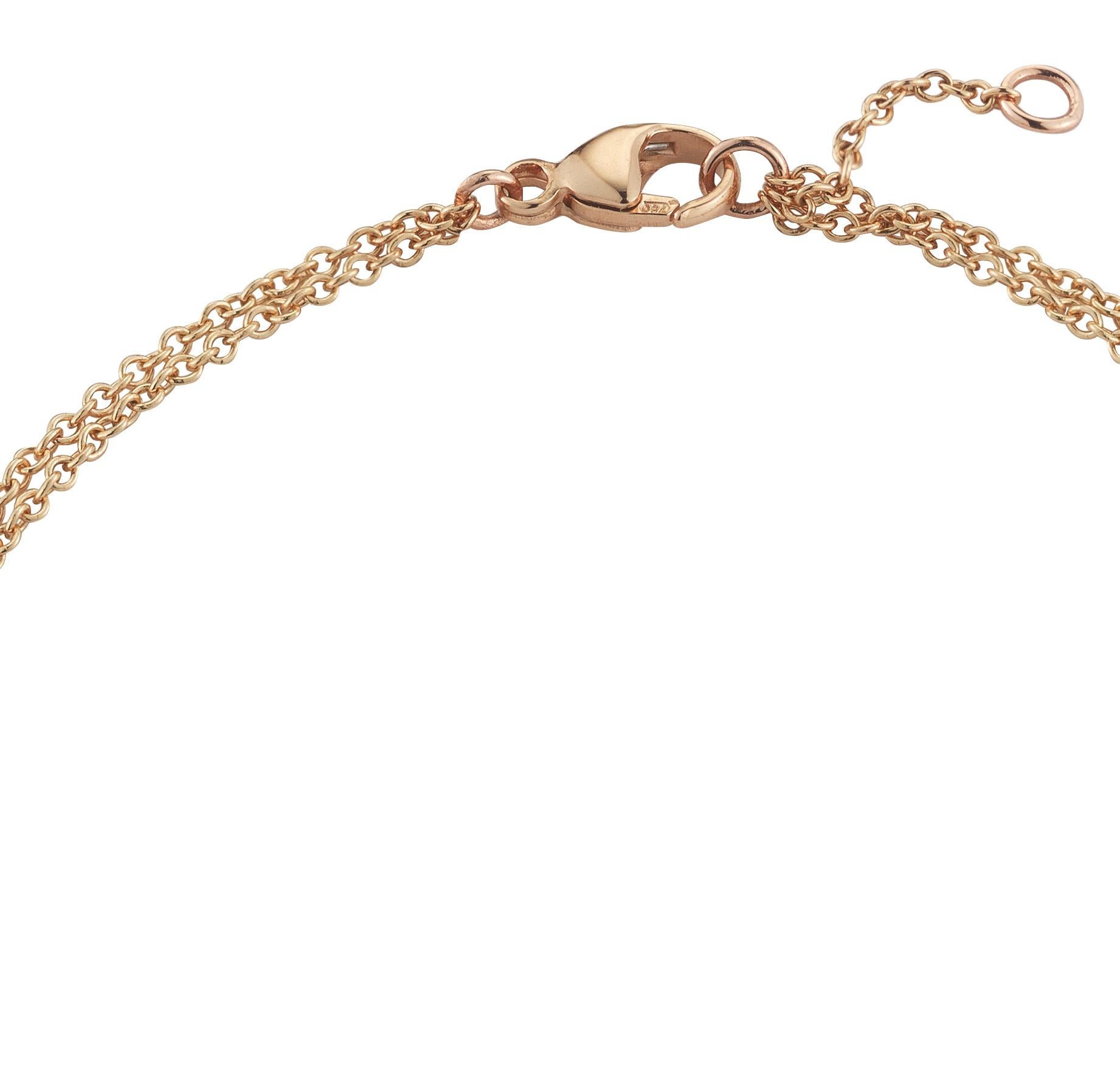 The sweetest heart charm suspended by delicate chain that is doubled up for a special look. 

18k rose gold 
heart charm is 6.6mmx5.5mm 
extender for size 
complimentary domestic ground shipping 